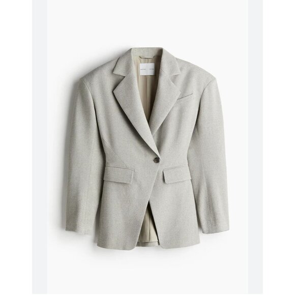 H and M Edition Light Gray Wool Blend Blazer S/S 2025 Small - Picture 2 of 5